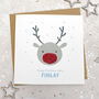Personalised Glittery Reindeer Christmas Card, thumbnail 2 of 2