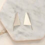 Large Triangle Geometric Sterling Silver Drop Earrings, thumbnail 3 of 5