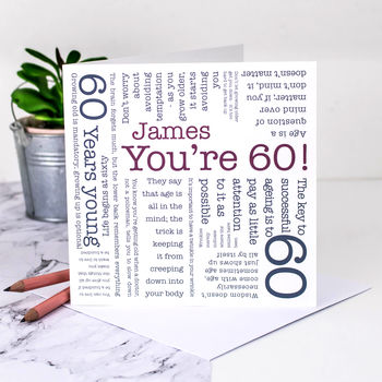 60th Birthday Card 'You're 60!' Quotes, 2 of 6