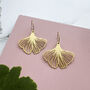 Gingko Leaf Plant Hoop Earrings Gold And Silver Plated, thumbnail 4 of 6