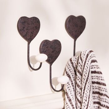 Set Of Three Personalised Heart Wall Hooks, 2 of 4