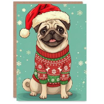 Pugs And Kisses, Pugs Christmas Card, 4 of 6