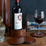 Leather Wine Bottle Coaster With Six Coasters, thumbnail 1 of 3