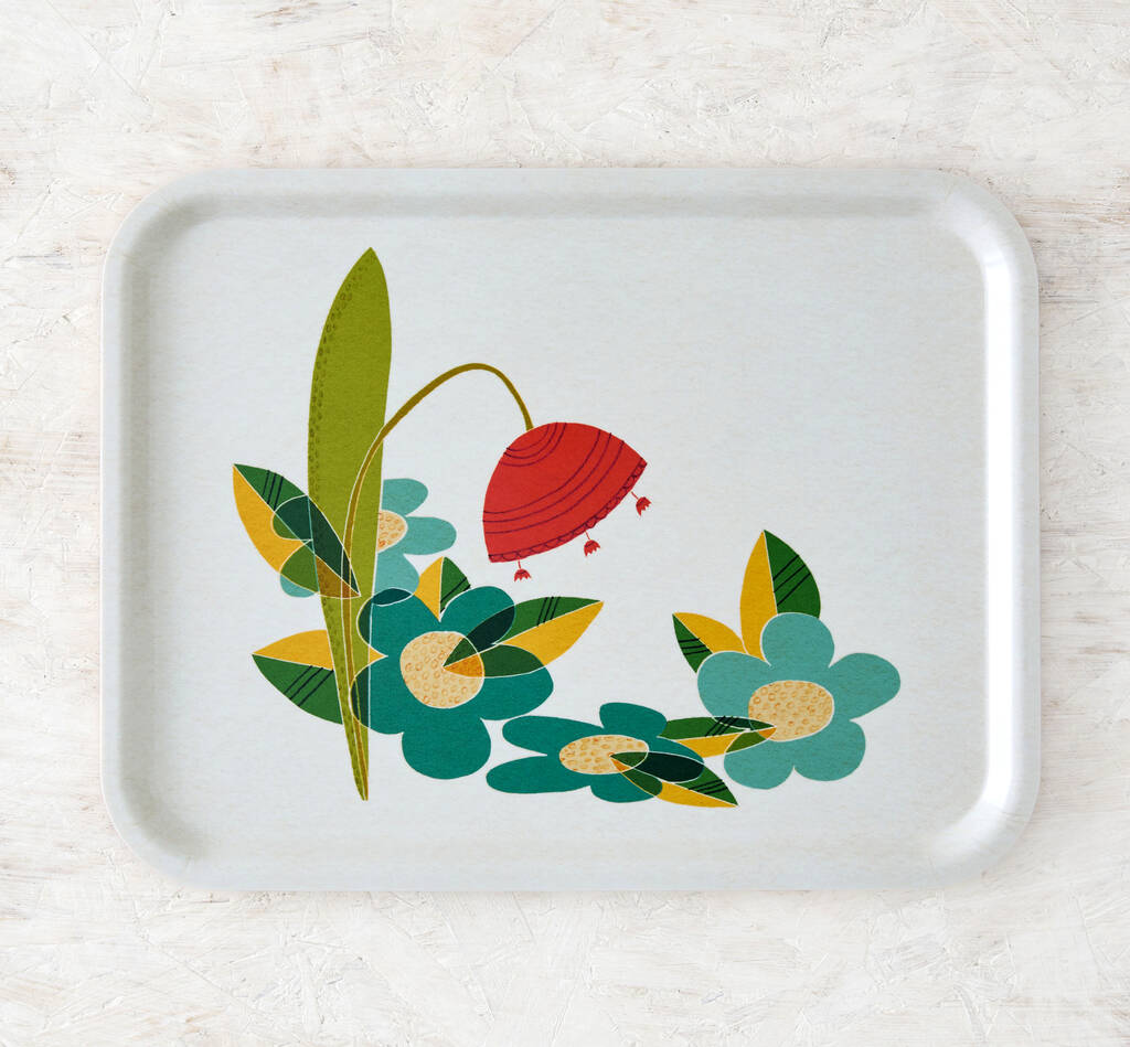 Retro Flowers Large Wooden Tray, 1 of 7
