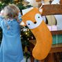 Fox Handmade Felt Dress Up Christmas Stocking, thumbnail 1 of 12