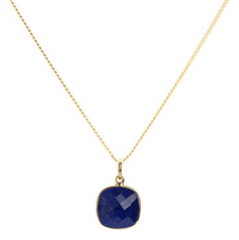 Lapis 18ct Gold Plated Vermeil Silver Pendant Necklace, 4 of 11