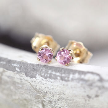 Pink Sapphire Earrings In Silver Or Gold, 8 of 12