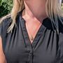 The Rectangle Dalmatian Jasper Necklace, Gold Plated, thumbnail 4 of 9