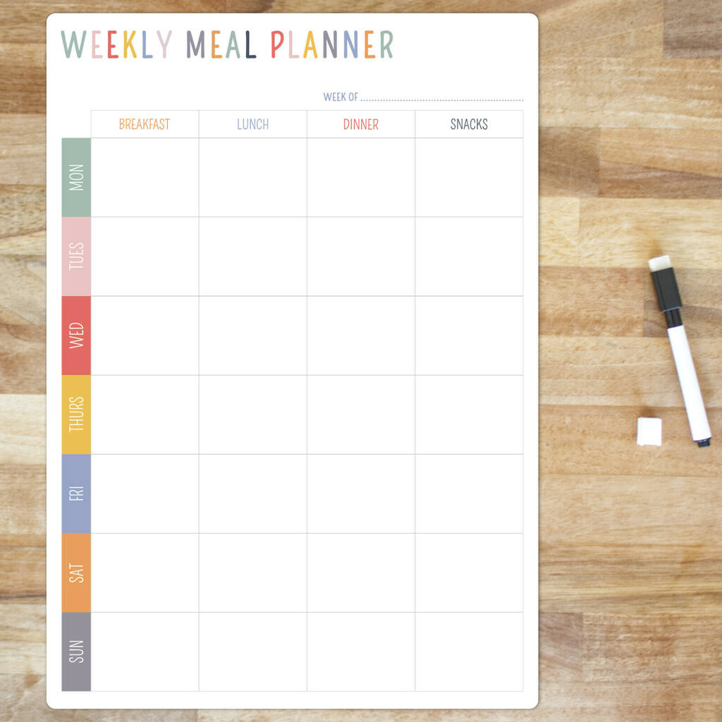 Personalised Weekly Meal Planner Whiteboard, 1 of 6