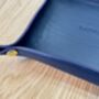Personalised Dark Blue Leather Desk Accessories Tray, thumbnail 5 of 12