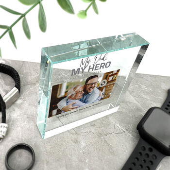 Personalised Memorial Bold Text Photo Crystal Token, 3 of 6