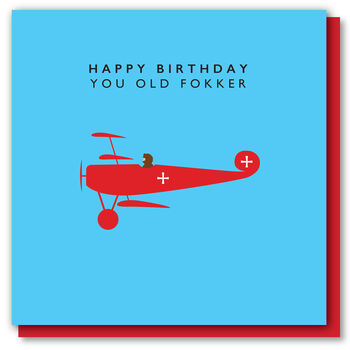 'Happy Birthday You Old Fokker' Card, 2 of 3