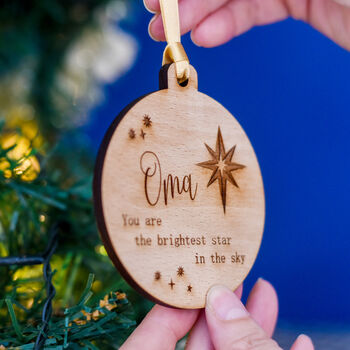 Personalised Memorial Brightest Star Tree Decoration, 3 of 6