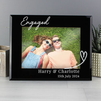 Personalised Heart Black Glass Frame 5x7, 2 of 6