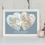 Personalised Postcodes Couples Map Print, thumbnail 1 of 8