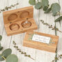 Personalised Eucalyptus Wedding Oak Wooden Double Ring Box, thumbnail 1 of 3