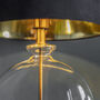 Slim Round Glass Table Lamp With Black Velvet Shade, thumbnail 2 of 2