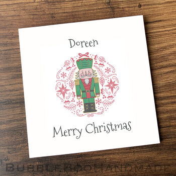 Personalised Christmas Card. Nutcracker Soldier, 2 of 5