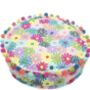 Multicoloured Hand Embroidered Pom Pom Pouffe, thumbnail 2 of 3