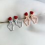 Sterling Silver Hand And Heart Stud Earrings, thumbnail 1 of 3