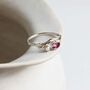 Dainty Pink Tourmaline And Pearl Ring, thumbnail 1 of 7