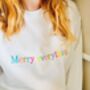Merry Everything Embroidered Christmas Jumper, thumbnail 2 of 5