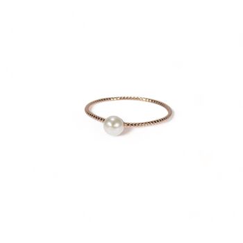 Single Pearl Ring, Rose, Gold Vermeil On 925 Silver, 3 of 9
