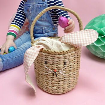Woven Fabric Bunny Basket, 3 of 3