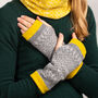 Soft Lambswool Knitted Fair Isle Mittens Yellow, thumbnail 3 of 4