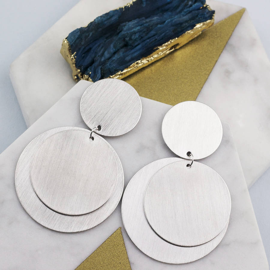 Personalised Triple Disk Earrings By Studio Hop