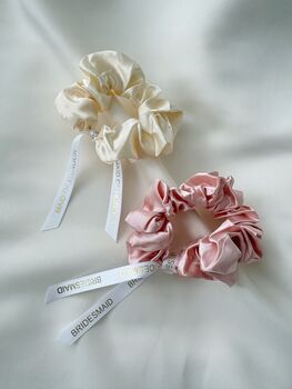 Bridemaid Satin Scrunchie With Ribbon, 4 of 4