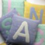 Handmade Soft Knitted Personalised Letter Cushion, thumbnail 2 of 10