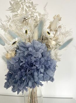 Blue Hydrangea Dried Flower Posy With Jar, 5 of 5