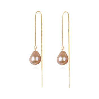 Sweet Hue Pearl Threader Earrings, 4 of 6