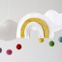 Rainbow And Cloud Baby Mobile White And Gold, thumbnail 2 of 5