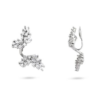 Crystal Leaf Clip On Earrings, 2 of 2