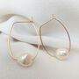 Chloe Pearl Hoop Earrings, thumbnail 2 of 3