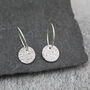 Sterling Silver Textured Circle Charm Hoops, thumbnail 8 of 10
