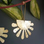 'Tempest Calendula' Ethical Hand Beaten Brass Earrings, thumbnail 2 of 4