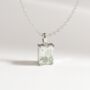 Green Amethyst Emerald Cut Pendant Necklace In Sterling Silver And Gold, thumbnail 1 of 9