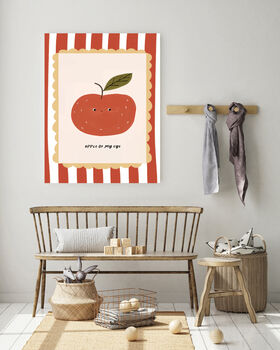 Cute Apple Nursery Art Print, 4 of 4
