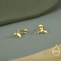 Whale Tail 16 G Flat Back Earrings In Sterling Silver, thumbnail 7 of 12