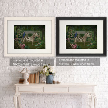 Zebra In Conservatory, Tropical Art Print, 3 of 8