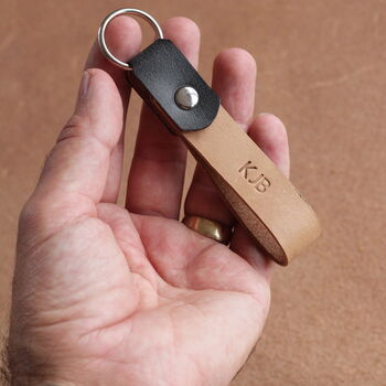 Handmade Leather Key Fob With Personalisation, 2 of 6