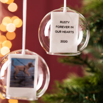 Personalised Pet Memorial Photo Glass Dome Bauble, 4 of 5