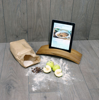 Solid Oak Lapp Stand For iPad And Tablet, 4 of 10
