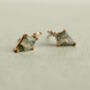 Moss Agate Stud Earrings, thumbnail 5 of 6