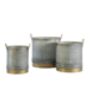 Set Of Three Galvanised Planters With A Gold Finish, thumbnail 3 of 3