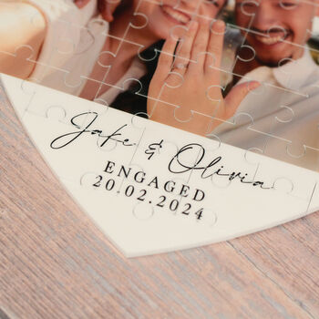 56 Piece Engagement Photo Heart Puzzle With Message, 3 of 6