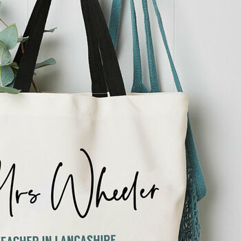 Personalised Print Best Teacher Tote Shopper Bag, 2 of 3